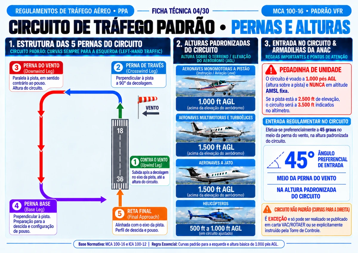 Ficha REG 04 — Circuito de Tráfego Padrão de Aeródromo e Alturas Regulamentares