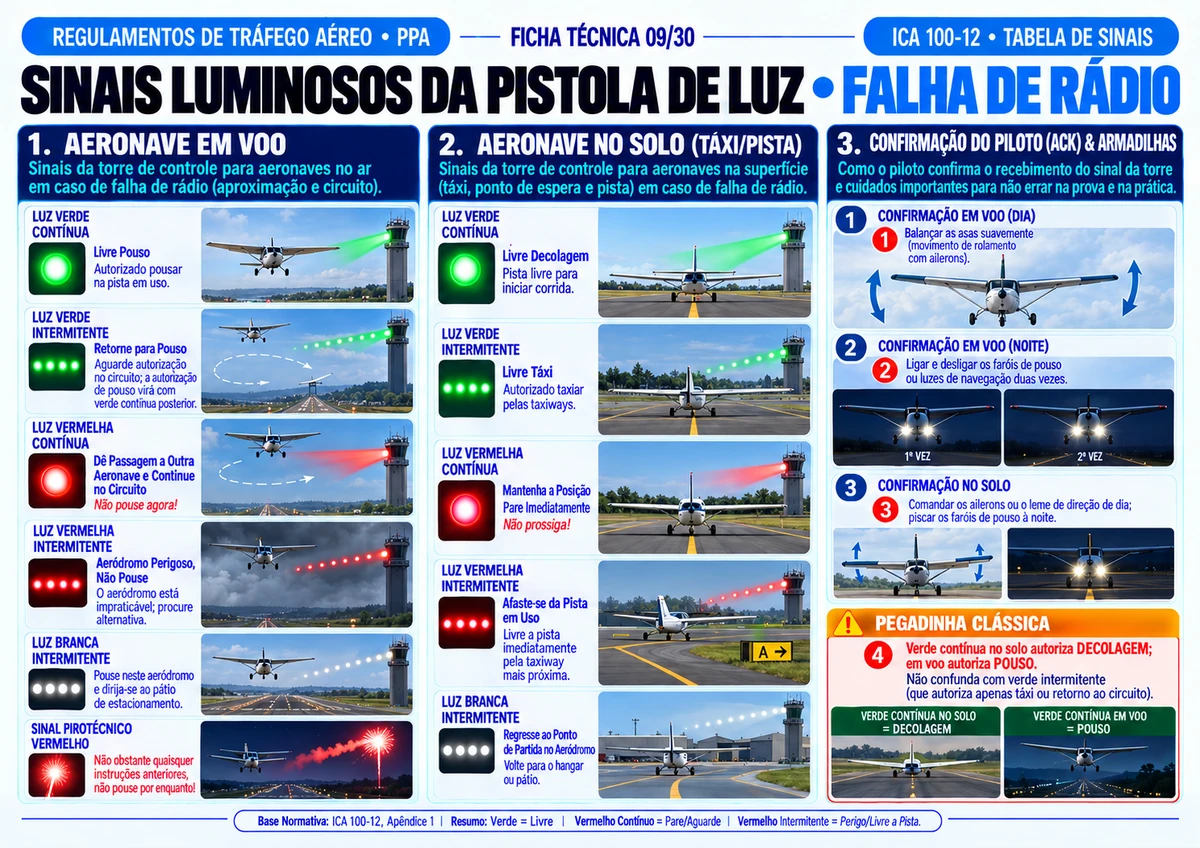 Ficha REG 09 — Sinais Luminosos da Pistola de Luz da Torre de Controle